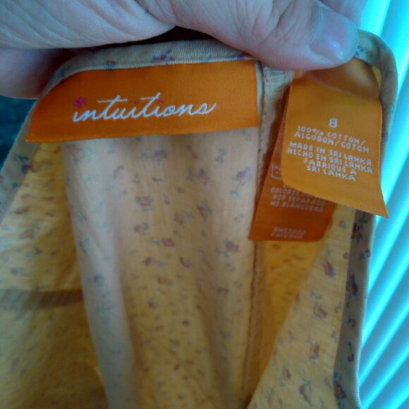 Vintage Intuitions Light Orange Floral Ruffle Flare Midi Skirt - Picture 4 of 4